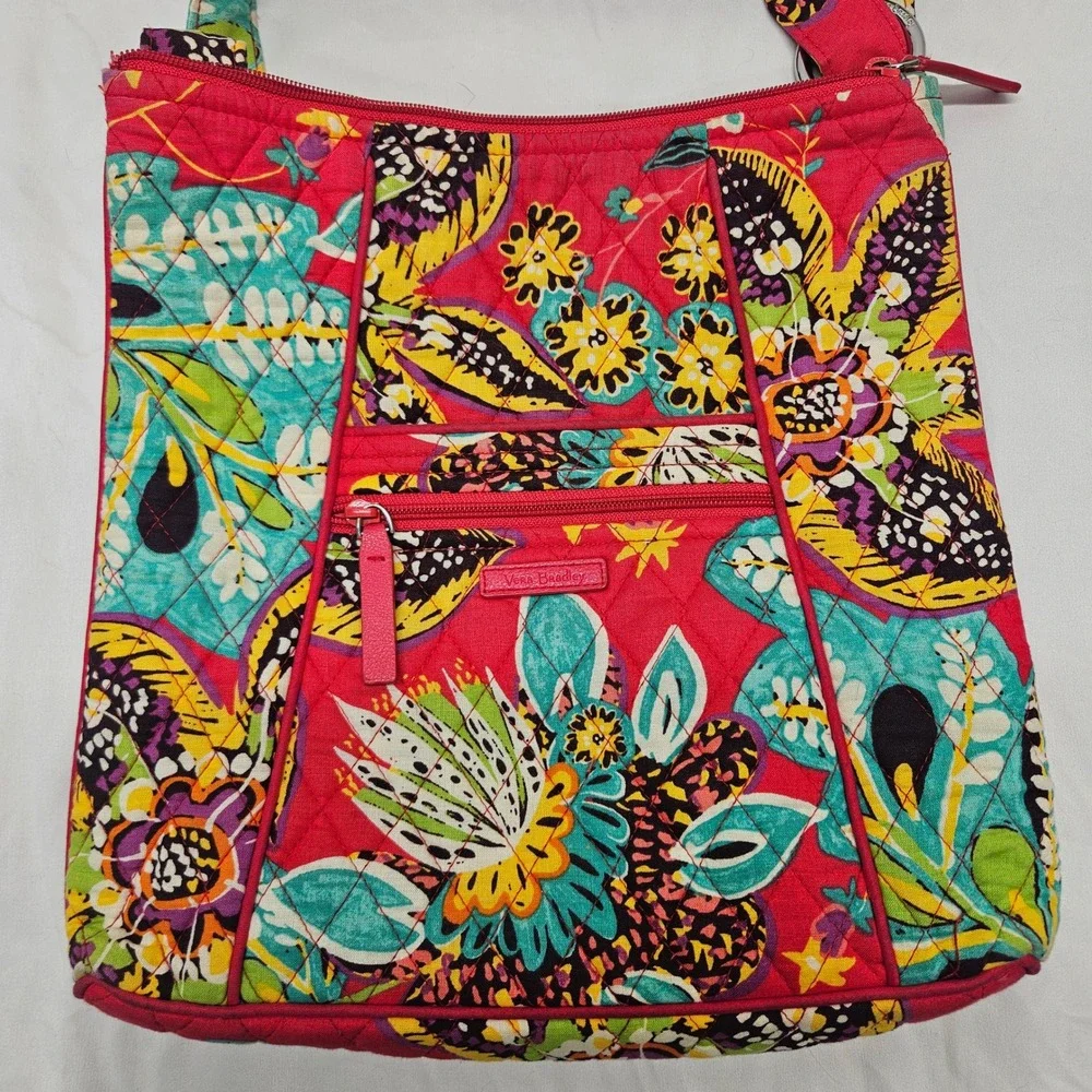 Vera Bradley Hipster Bag & Wallet Womens OS Red Rain Forest Quilted Set